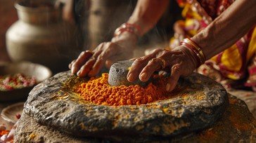 traditional spice grinding stockcake